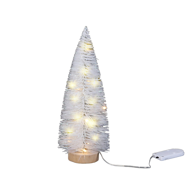 Apgaismota dekoratīvā Ziemassvētku eglīte, balta