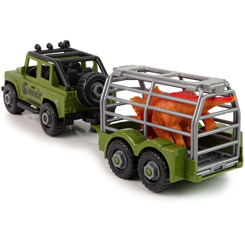 Dinozauru transportēšanas kravas automašīna ar dinozauru un skrūvgriezi