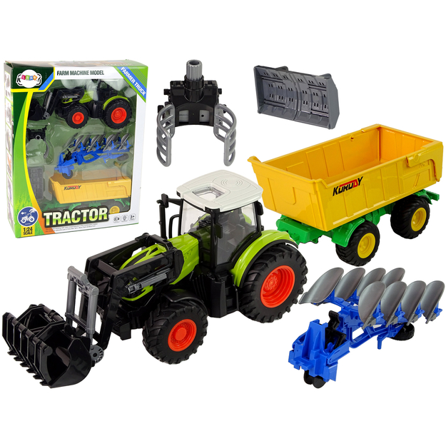 Rotaļlietu traktors ar piederumiem