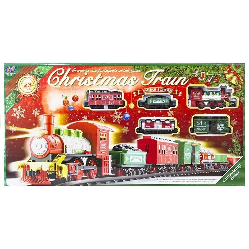 Ziemassvētku vilciens ar sliedēm, 430cm