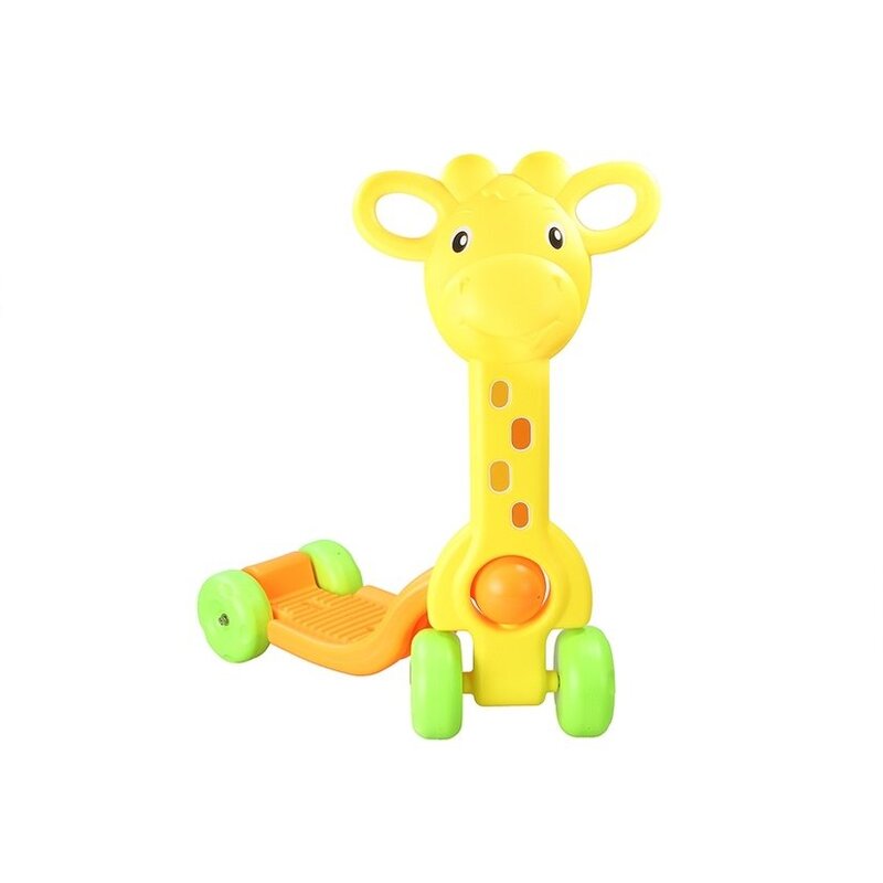 Skūteris ar 4 riteņiem, žirafe, dzeltens