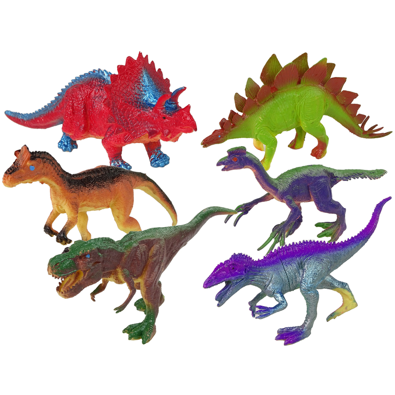 Krāsainas dinozauru figūriņas, 6 gab.