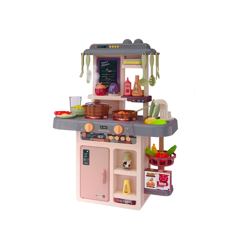 Virtuvīte ar piederumiem, 63x45,5x22, rozā krāsā