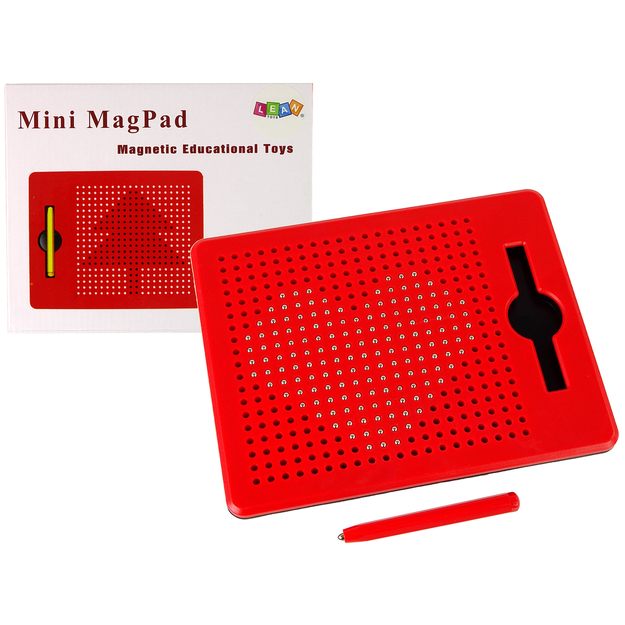 Mini MagPad magnētiskā tāfele ar bumbiņām, sarkana