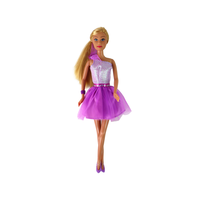 Lūsijas lelle ar violetu kleitu