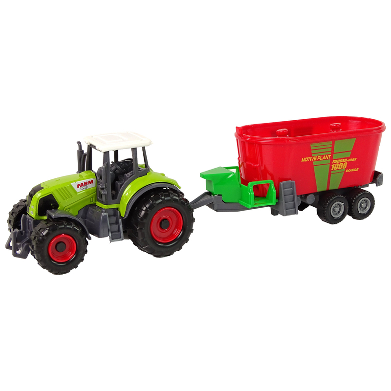 Traktora un kombaina komplekts, zaļš/sarkans