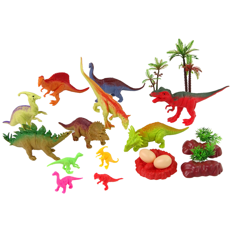 Dinozauru figūriņu komplekts ar piederumiem, 21 gab.