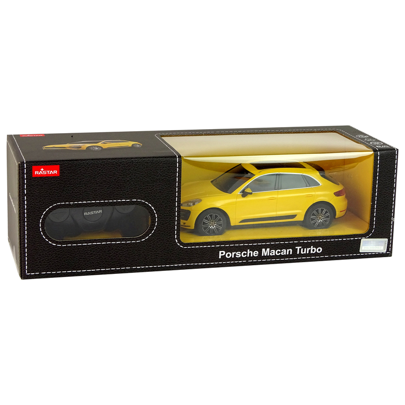 Tālvadības pults Porsche Macan Turbo, 1:24, dzeltens