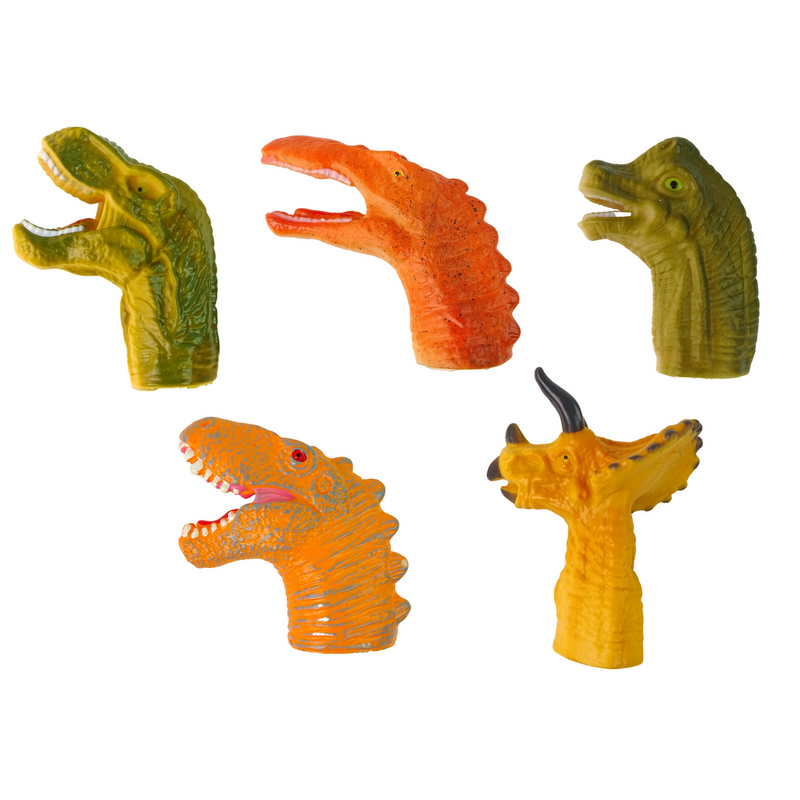 Mini dinozauru pirkstu lelles, 5 gab.