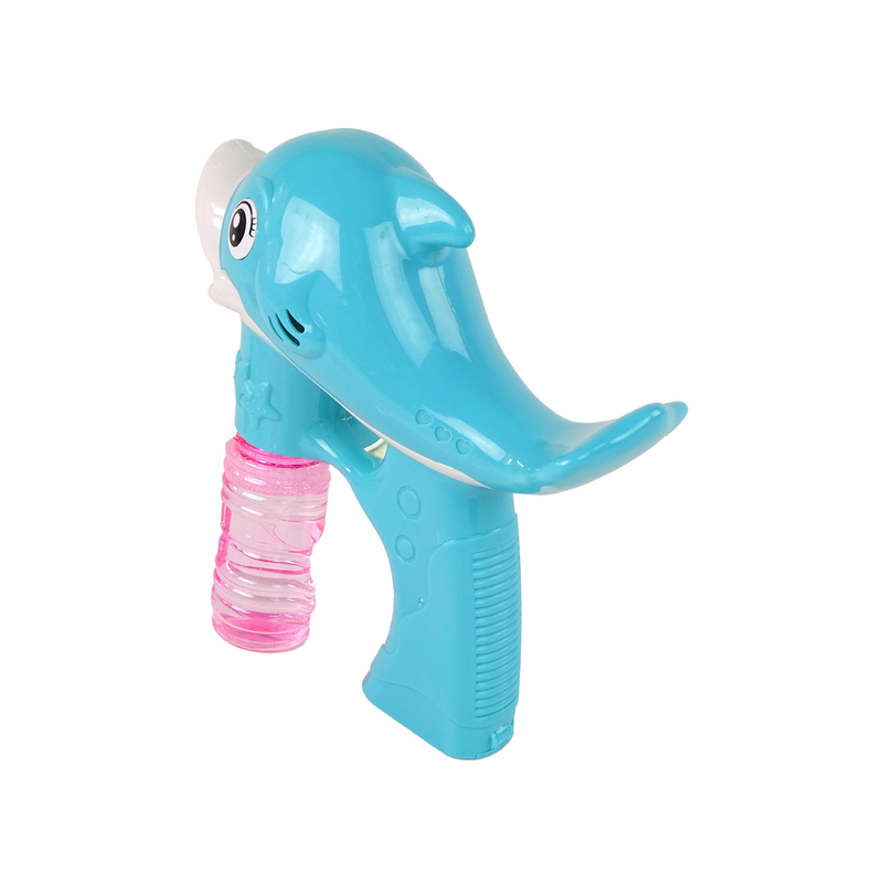 Zilais delfīns, ziepju burbuļu mašīna