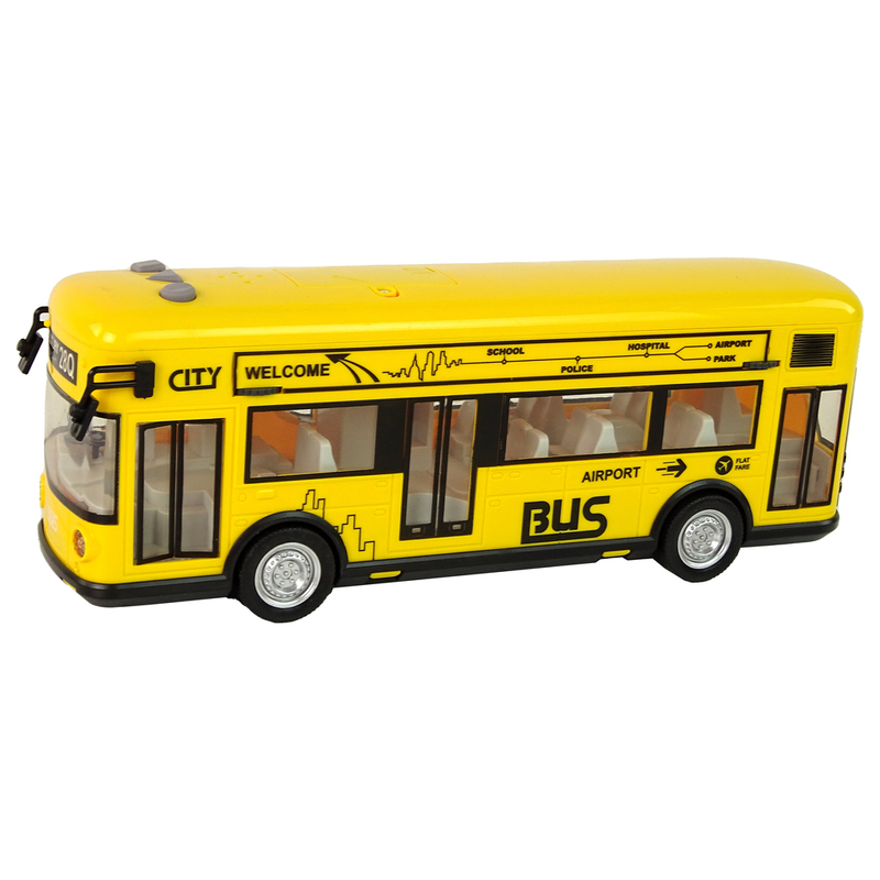 Rotaļlietu autobuss, 1:18, dzeltens