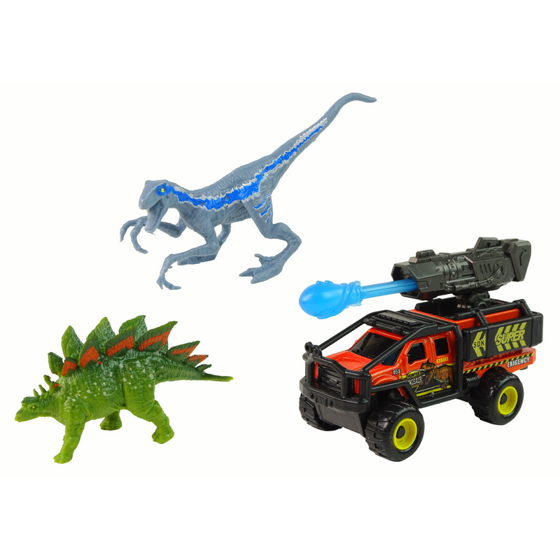Dinozauru figūriņas un automašīnas komplekts, zils