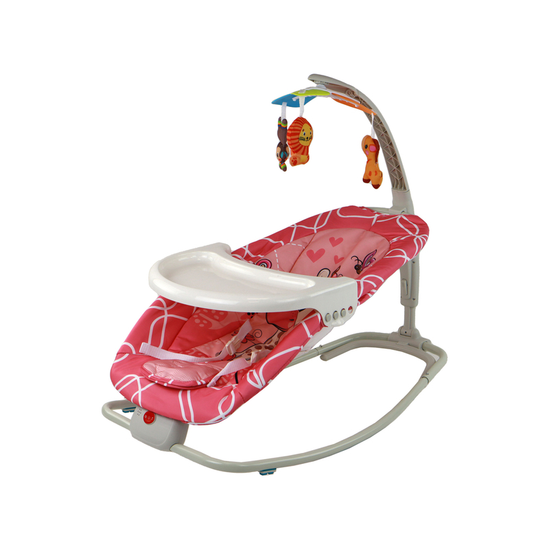 Bērnu šūpuļkrēsls, rozā krāsā