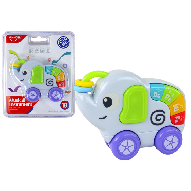 Ziloņu interaktīvā rotaļlieta ar riteņiem