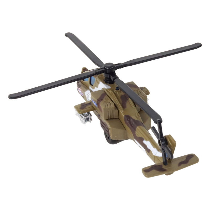 Militārais helikopters ar skaņas un gaismas efektiem