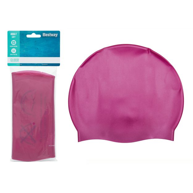 BESTWAY silikona peldcepure, rozā krāsā