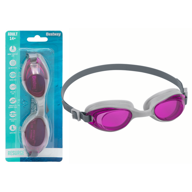 BESTWAY peldbrilles, violeti pelēkas/pelēkas krāsas