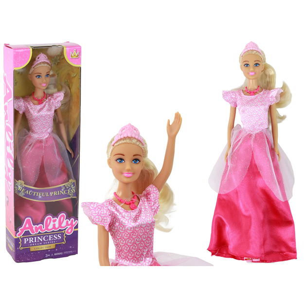 Anlily princese lelle rozā kleitā