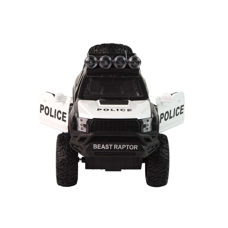 Policijas automašīna ar skaņas un gaismas efektiem, melna