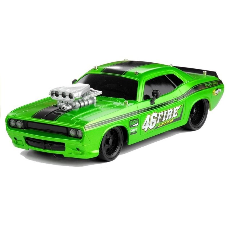 Tālvadības automašīna "Dodge Challenger" 1:16, zaļa