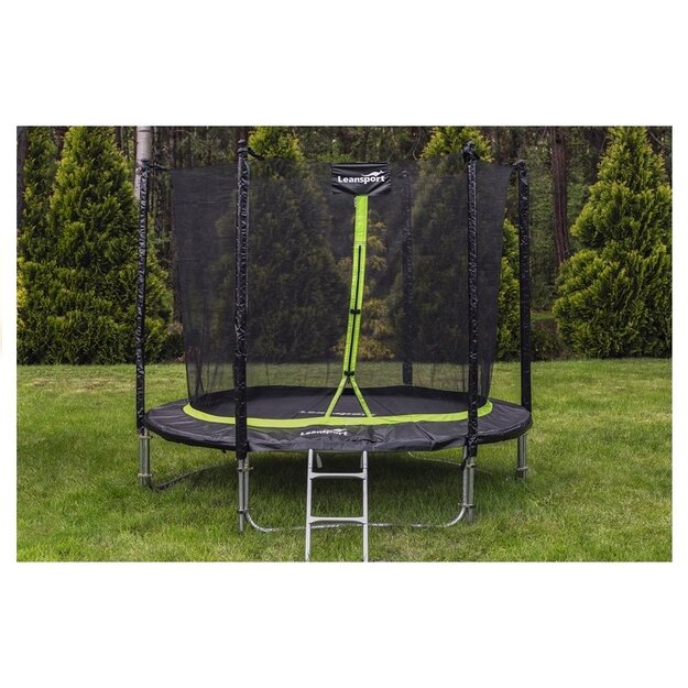 Batuts ar tīklu Lean Sport Pro, 305 cm, melns ar zaļu