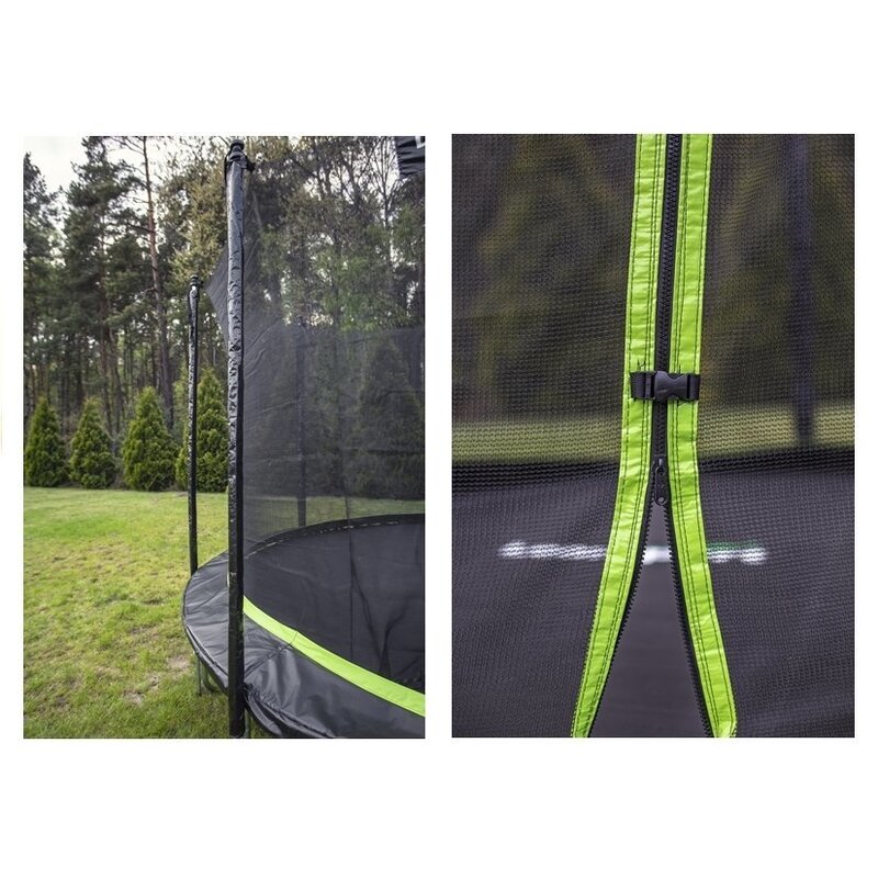 Batuts ar tīklu Lean Sport Pro, 305 cm, melns ar zaļu