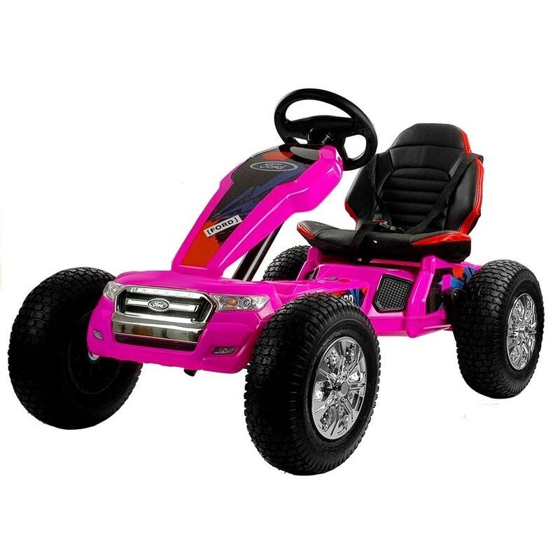 Bērnu vienvietīgs elektriskais kartings Ford, rozā krāsā