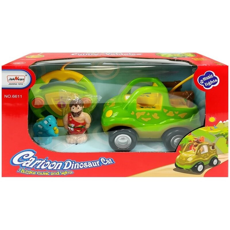 Tālvadības automašīna - Cartoon Dinosaur Car, zaļa
