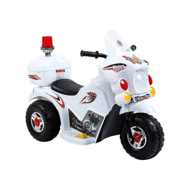 Bērnu elektriskais motocikls, balts