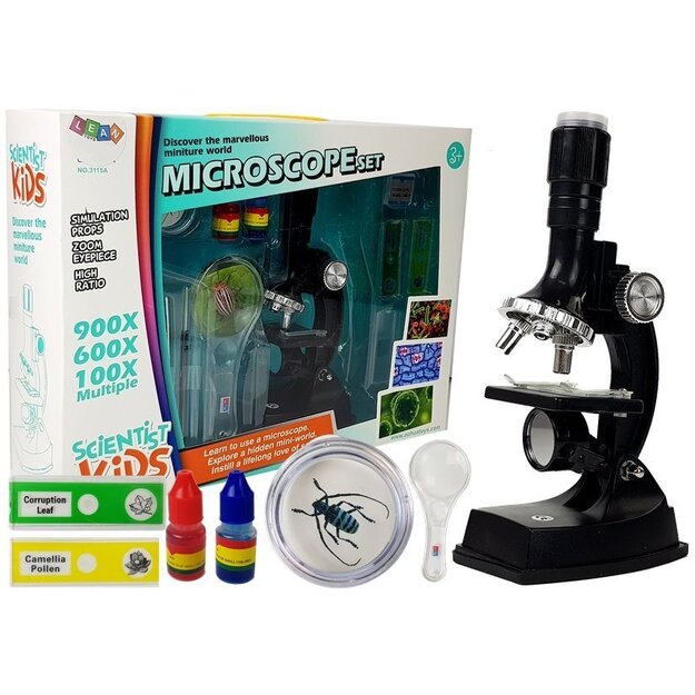 Bērnu mikroskops, melns