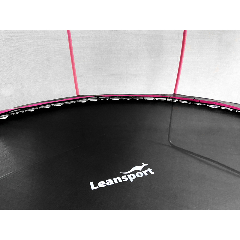 Batuts Lean Sport Max 366 cm, melns ar rozā