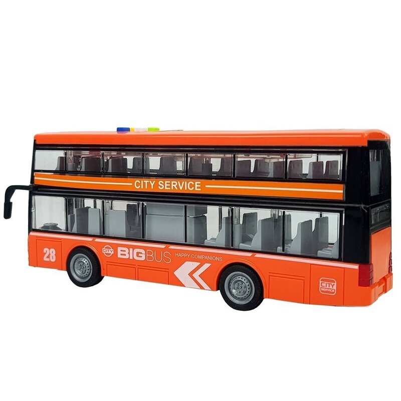 Rotaļlietu divstāvu autobuss "Big Bus", oranžs