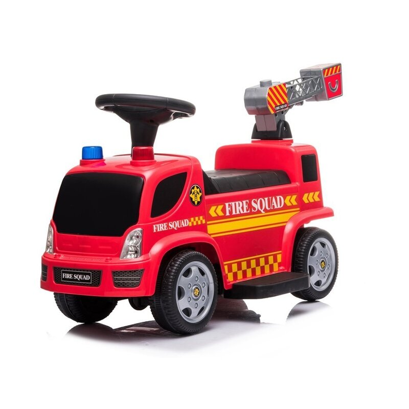 Bērnu elektromobilis, ugunsdzēsēju mašīna, sarkana