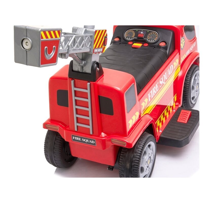 Bērnu elektromobilis, ugunsdzēsēju mašīna, sarkana