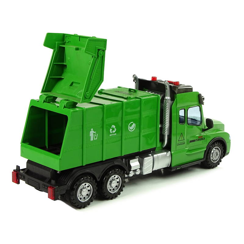 Tālvadības atkritumu mašīna, zaļa
