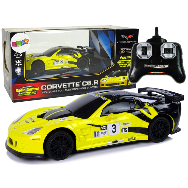 Sporta tālvadības automašīna Corvette C6.R, dzeltena