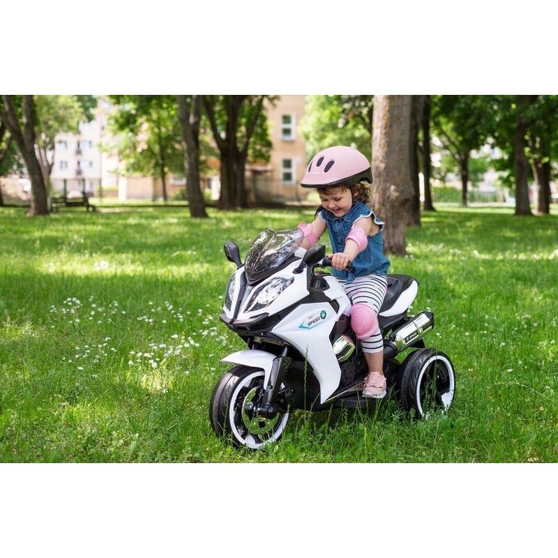 Bērnu elektriskais motocikls - Speed, balts