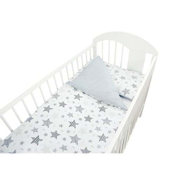 Divdaļīgs gultas veļas komplekts - zvaigznes, 120x90 40x60