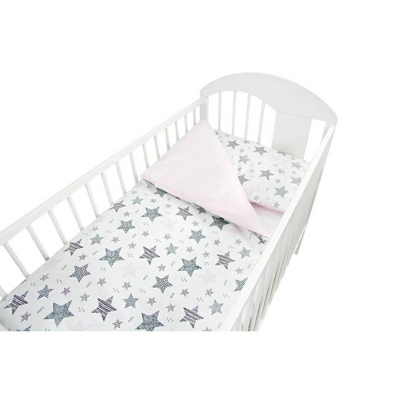 Divdaļīgs gultas veļas komplekts - zvaigznes, 135x100 40x60