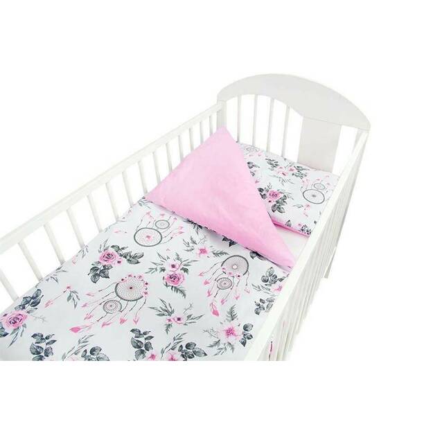 Divdaļīgs gultas veļas komplekts - rozā, 135x100 40x60