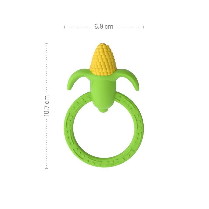 Bērnu zobgrauzis - kukurūza, zaļš, 1 gab.