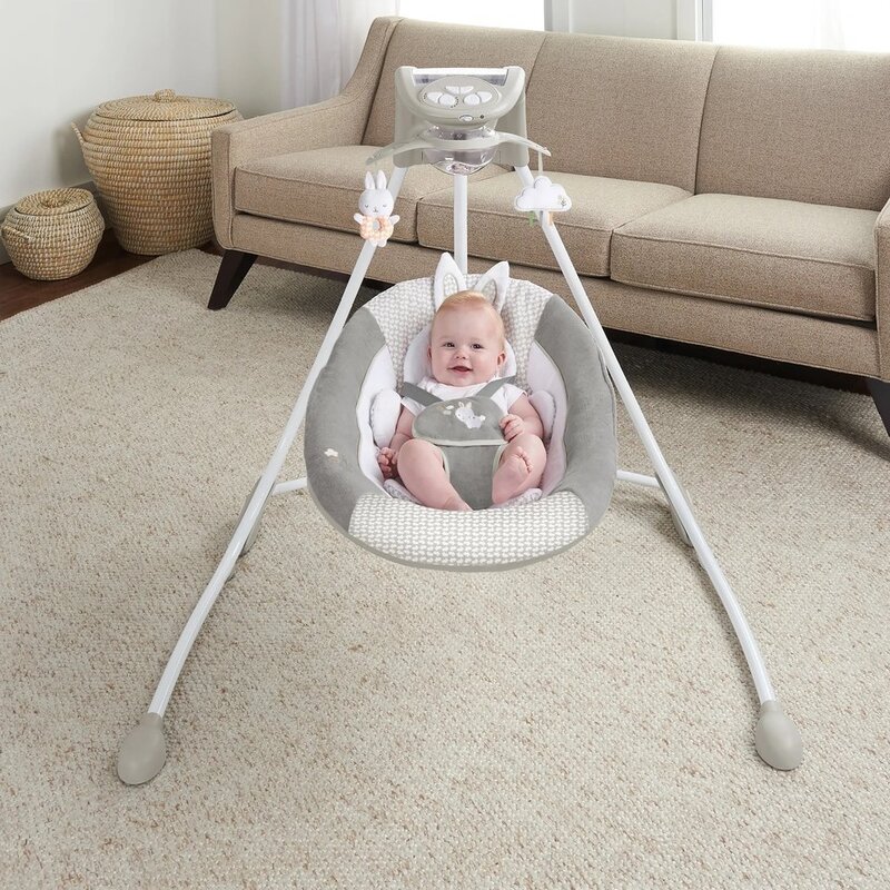 Interaktīvas bērnu šūpuļkrēsls - Ingenuity InLighten, pelēkas