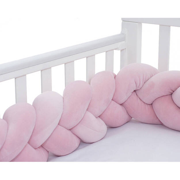 Bērnu gultiņas aizsarglīdzeklis, pinums, rozā