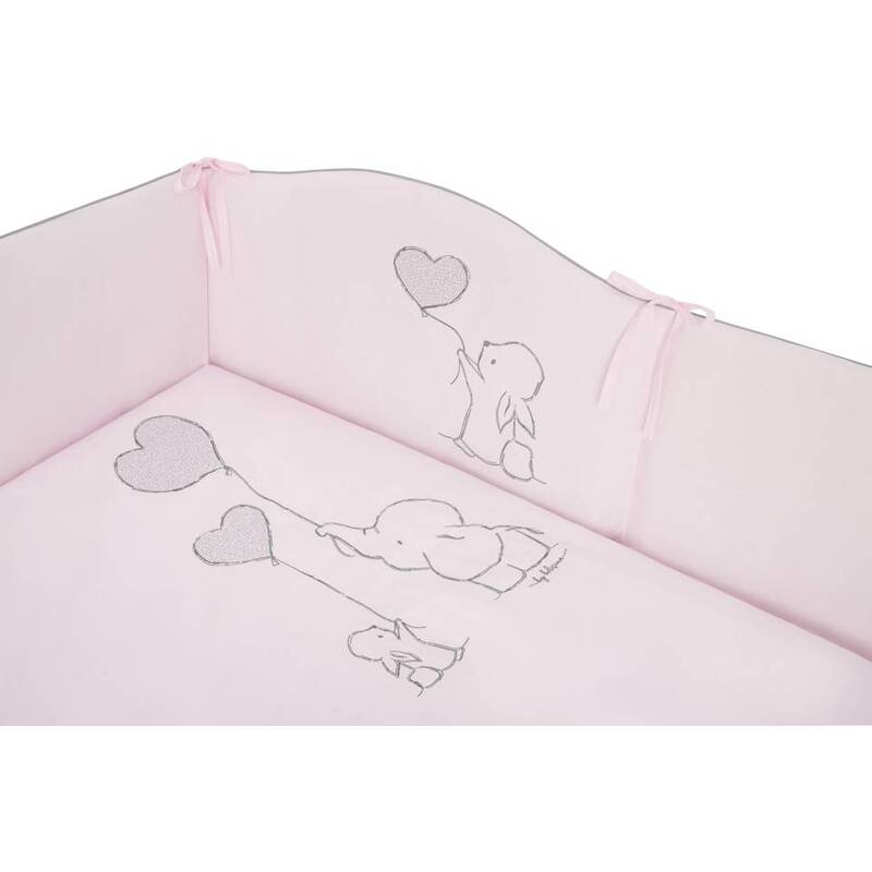 Piecu daļu gultasveļas komplekts 120x90 40x60, rozā krāsā